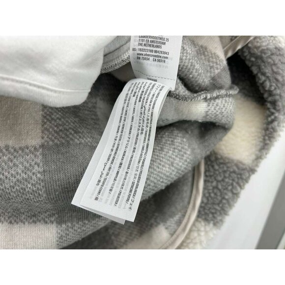 Abercrombie & Fitch Women's XS Plaid Sherpa Fleece 1/4 Zip Jacket With Pockets - Picture 7 of 16